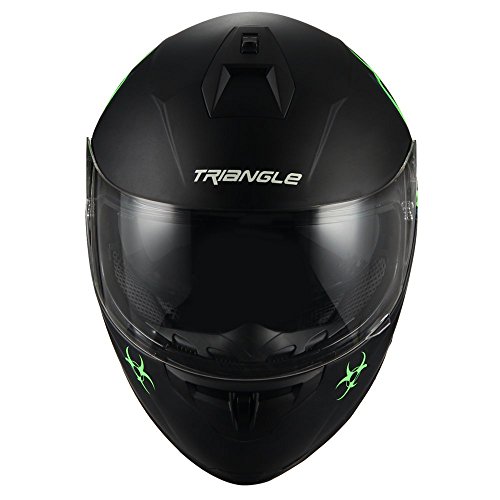 TRIANGLE Motorcycle Helmet Full Face Dual Visor Street Bike Biohazard