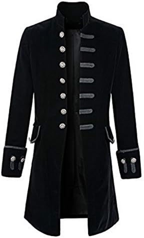 Aurorao Men's Coat Fashion Steampunk Vintage Tailcoat Jacket Gothic Victorian Frock Coat