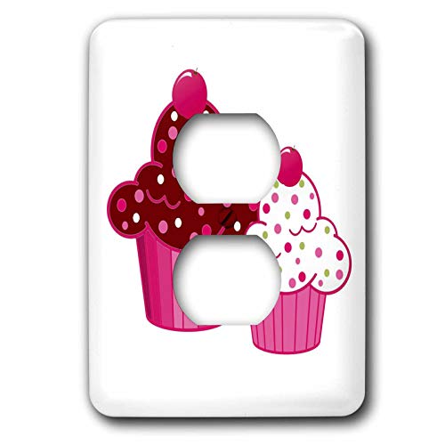 3dRose lsp_35915_6 Two Plug Outlet Cover with Pair of Cupcakes
