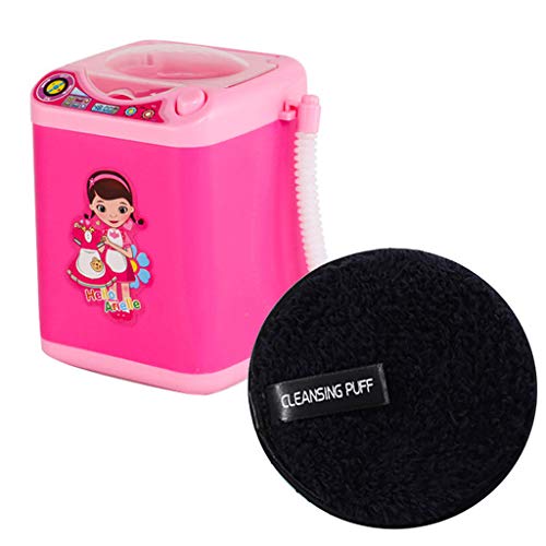 Makeup Brush Cleaner Device Automatic Electric Cosmetics Foundation Brushes Cleaners Cleaning Holder Tool Washing Machine Mini Toy (Black2 Makeup Cleaner +Makeup Blender)