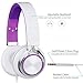 ECOOPRO Lightweight Portable Adjustable Over Ear Stereo Earphone Headphones Headset for PC MP3 MP4 Tablet Most Smart Phones-Purple