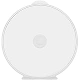 Maxtek 50 Pack Clear Transparent Round Clamshell CD DVD Case, with Lock