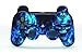 UUShop Vinyl Skin Decal Cover for Playstation 3 Controller Blue Fire Flame Skull