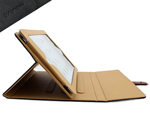 SANOXY Folio Stand PU Leather Case Cover with Auto Sleep/Wake Feature with Buckle Belt (Black)
