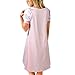 Uideazone Women Casual Loose Striped Floral T-Shirt Dress A-Line Dress Knee Length