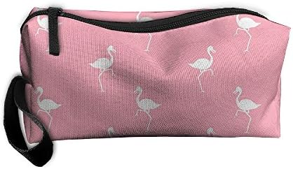 Shengyu Cute Cartoon Flamingo Oxford Cloth Portable Girl Women Travel Storage Bags Fashion Printing Receiving Bag Wallets Purse Zipper Stationery Kits Makeup Bags Multi-function Bag
