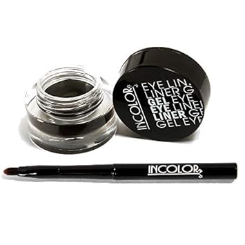 INCOLOR Scandaleyes Long Lasting Waterproof Gel Eye Liner with Smudger for Women - Black Color, 5 Gram