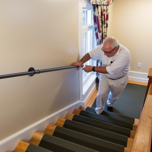 Gorssen Handrail Staircase, Wrought Iron Pipe Design Stairs, Home Security Fence for the Elderly and Children Indoor and Outdoor Stair Railing, 270 cm