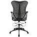 Poly and Bark Correna Drafting Chair in Mesh, Black