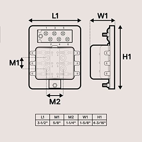 6 Way Blade Fuse Box with Ground Negative Bus bar for Automotive [ATC/ATO Blade Fuses] [100 Amp