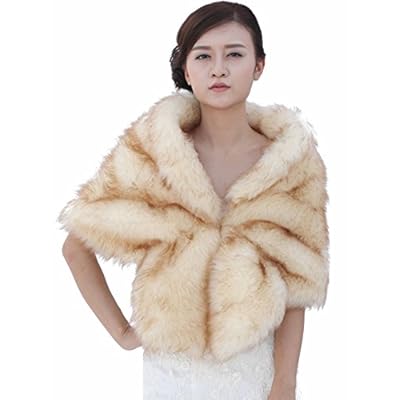 Aukmla Women's Bridal Wedding Fur Shawls and Wraps, Fur Stoles for Women Aukmla Women's Bridal Wedding Fur Shawls and Wraps, Fur Stoles for Women