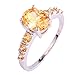 Emsione Women's 925 Silver Plated Oval Creted Morganite Bridal Promise Rings