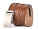 plyesxale Men's Leather Ratchet Dress Belt- Length is Adjustable - Delicate Gift Box (Waist Size:26-36