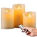 Enpornk Flameless Candles Battery Operated Candles Real Wax Pillar LED Candles with Dancing Flame with 10-key Remote and Cycling 24 Hours Timer, Height 4