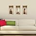 The Nisha Art Magic 3D Vinyl Removable Wall Sticker Decals DIY, Set of 3, Brown Vases