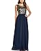 Nemidor Women's Chiffon Sexy Metallic Lace Prom Maxi Dress