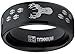 8MM Black High Polish Deer Head Track Titanium Ring Wedding Band, Men's Hunting Ring, Outdoor Jewelry