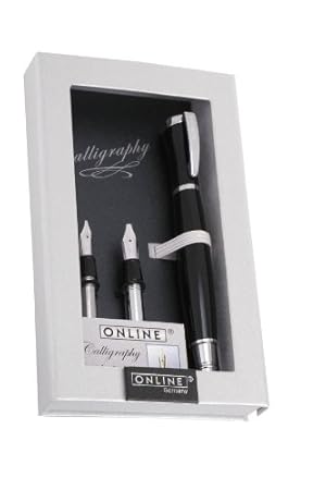 ONLINE Kalligrafie-Set Tango Füllhalter mit 3 Kalligrafie-Federn Breite 1,1mm – 1,5mm – 1,9mm, ONLINE Kalligrafie-Tintenpatro