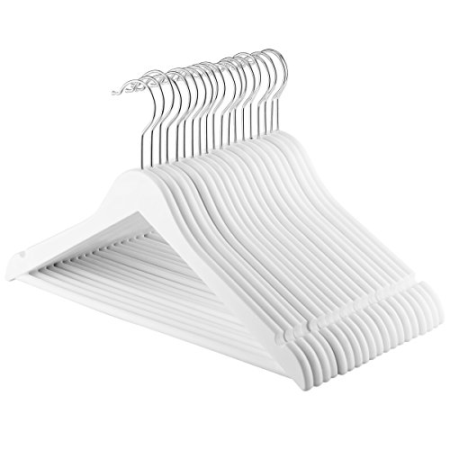 image for ZOBER Premium Quality Plastic Suit Hangers – (20-pack) Heavy Duty Wi