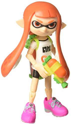 World of nintendo inkling girl with blaster action figu…