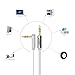 UGREEN 3.5mm Auxiliary Audio Jack to Jack cable 90 Degree Right Angle for Apple iPhone, iPod, iPad, Samsung,Smartphones & Tablets and Speakers,24K Gold Plated Male to Male (10FT, White)