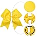 CN Girls Cheer Bow with Ponytail Holder for Cheerleading Girl Pack of 10 Yellow