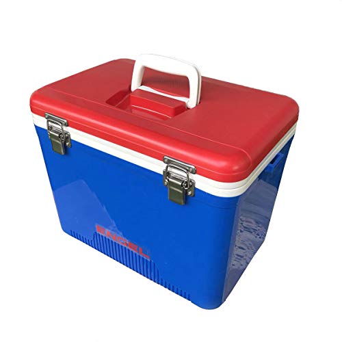 Engel 19 Quart 32 Can Airtight Odor Resistant Insulated Cooler Drybox, Red/Blue