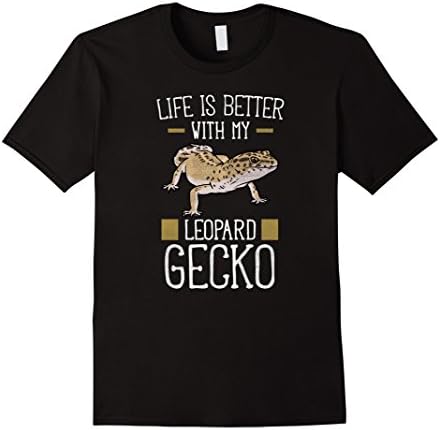 Mens Life Is Better With My Leopard Gecko Shirt - Reptile Shirts XL Black