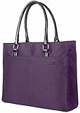 DTBG Laptop Tote Bag, 15.6 Inch Women Shoulder Bag Nylon Briefcase Casual Handbag Laptop Case For 15-15.8 Inch Tablet/Ultra-book/Macbook/Chromebook (Purple+Black Dot)