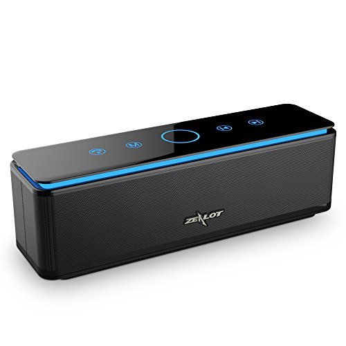 Zealot SoundLion S7 Touch Control Bluetooth Speakers With 4 Drivers, Loudest Sound , 10000mAh Powered Portable Speaker, Home Stereo System / Wireless / Line-in / Micro SD Card / Power Bank(Carbon)