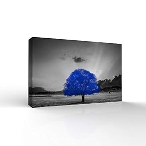 Wall26-Canvas Wall Art-Blue and Black Abstract Colorful Tree-Giclee Painting Wall Bedroom Living House Decoration Home Art - 12x18 inches