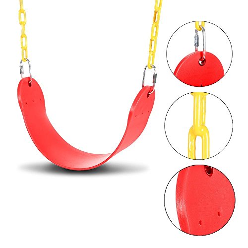 JGS Baby Swing Set Sets-Iron Chain Outdoor Playset-Backyard Playground Equipmentï¼ˆUS STOCKï¼‰ (Red)