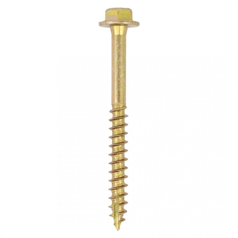 TIMCO Advanced Coach Screw | Hex Flange Head | Slash Point | Yellow | 6.0 x 40 | Box of 100 (640SCSY)