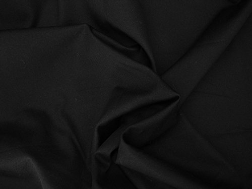 Black Cotton Twill Spandex Fabric by the Yard 4 Way Stretch (Chino Material)