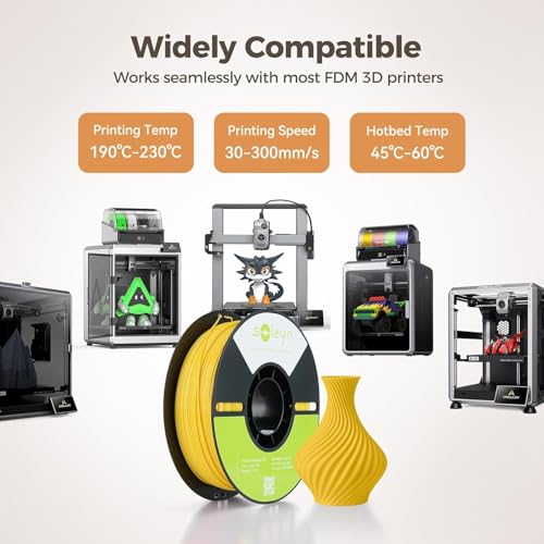 Creality Filamento Soleyin Basic PETG 1,75mm para Impressora 3D, Velocidade de 200mm/s, Impressão fluida sem entupimentos, Bobina de 1kg (2,2lb) para A Maioria das Impressoras 3D FDM (Preto)
