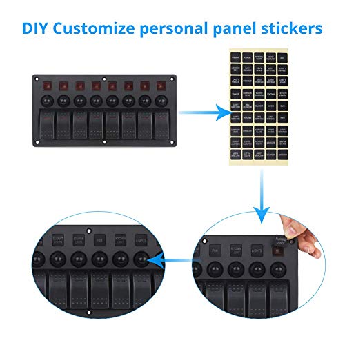 image for WATERWICH DIY Transparent Stickers Marine Boat Car Toggle Rocker Switc
