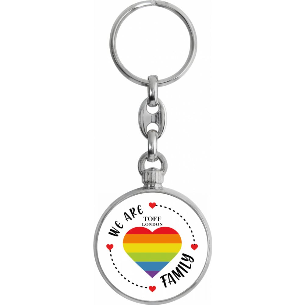Toff London Pride Rainbow Heart Family White Keyring