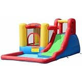 Bounceland Jump and Splash Adventure Bounce House or Water Slide All in one, Large Pool, Fun Bouncing Area with Basketball Hoop, Long Slide with Climbing Wall, UL Certified Blower Included
