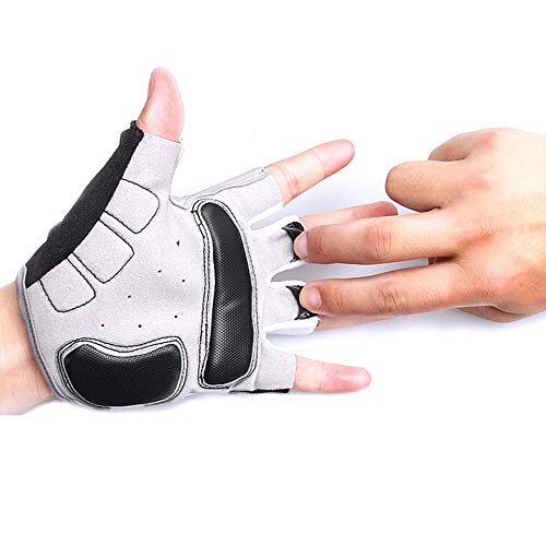 Sinwo Unisex Breathable Cycling Gloves Non-Slip Bicycle Gloves Wearable for Fitness Sport Outdoor Gloves (Black, L)