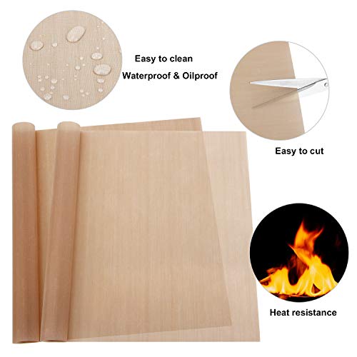2 Pack Teflon Sheet Paper and 2 Pack Heat Tape Hight Temp Tape Heat Press Transfer Sheet for Vinyl Heat Press Heat Resistant Craft Mat