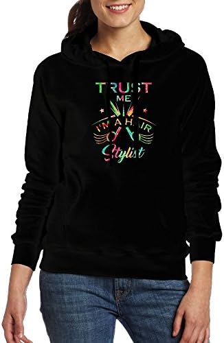 LOID KLAF colorful Trust Me I'M A Hair Stylist Casual Women Hoodies Long Sleeve Drawstring Sweatshirt L