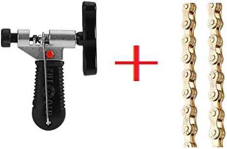 ZHIQIUFSC 6,7,8 Speed 116L Bicycle Chains, Silver,Gold (1/2x3/32-Inch)