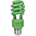 Sunlite SM13/G 13-watt Spiral Energy Saving Compact Fluorescent CFL Light Bulb (40-Watt Incandescent Equivalent), Medium Base, Green