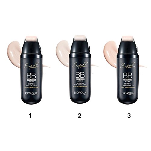 BIOAQUA BB Cream, Scrolling Liquid Cushion BB Cream Flawless Moisturizer with Thin Concealer CC Cream, for Face Foundation Concealer Cosmetics(Natural)