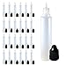510 Central 30mL Unicorn Bottles LDPE Plastic Thin Tip (25 Pack, Black Caps)