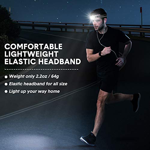 USB Rechargeable Headlamp Flashlight, 4 Colors 10 Modes Lightweight LED Headlights with Hand Induction Sensor IP45 Waterproof for Outdoor Reading Running Camping Hiking Cycling Fishing Hard Hat Helmet