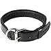 Logical Leather Padded Dog Collar - Best Full Grain Heavy Duty Genuine Leather Collar - Black - Large
