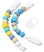 Teether Pacifier Clips - (2 Pack) Silicone Pacifier Holders for MAM, Nuk & Soothie - Fun, Colorful and BPA-Free - Boys Pacifier Holder (Sea Blue + Turquoise Lemon)