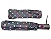 Totes TITAN Super Strong Folding Umbrella with 38-inch Canopy Coverage and Ergonomic Handle, Black with Multicolor Dots, 1-pack