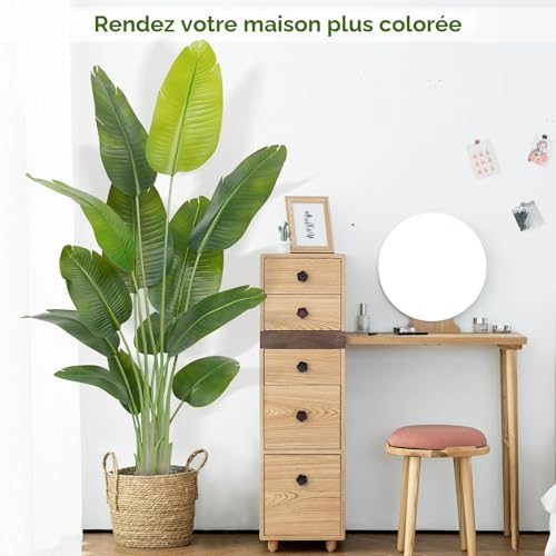 Keeplush Artificial Bird of Paradise Plant, 180 cm High, Large Artificial Indoor Plant, Artificial Banana Tree with 13 Leaves, Artificial Tree Indoor or Outdoor Living Room Office Garden Dec